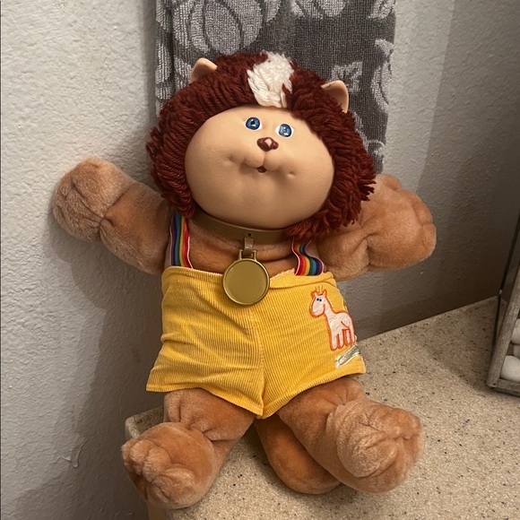 Cuddly Brown Plush Lion with Yellow Outfit - Picture 1 of 1